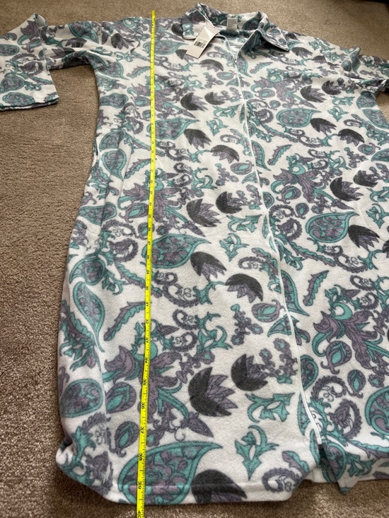 Casual Night Women's Printed Zipper Front Micro Fleece Robe Duster Size Medium - Picture 8 of 8